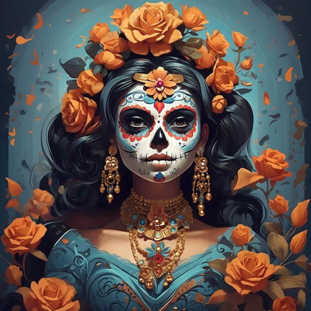 Amazing illustration of the day of the dead