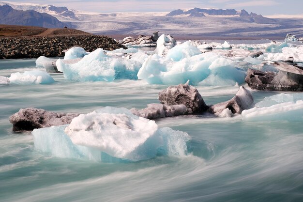 Photo amazing jokulsaron lagoon iceland