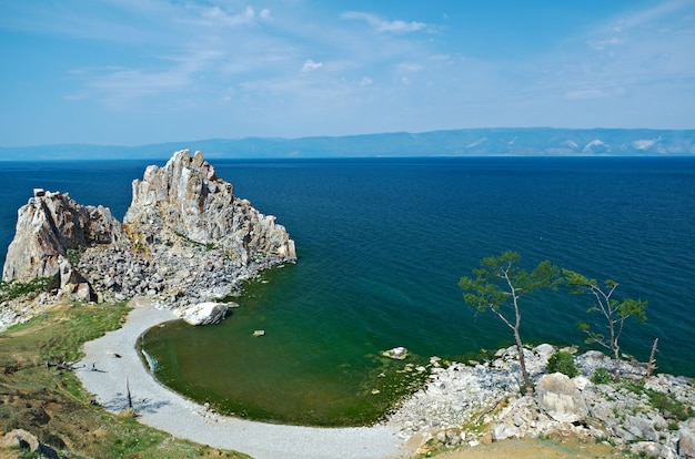 Amazing lake landscape with clear sky