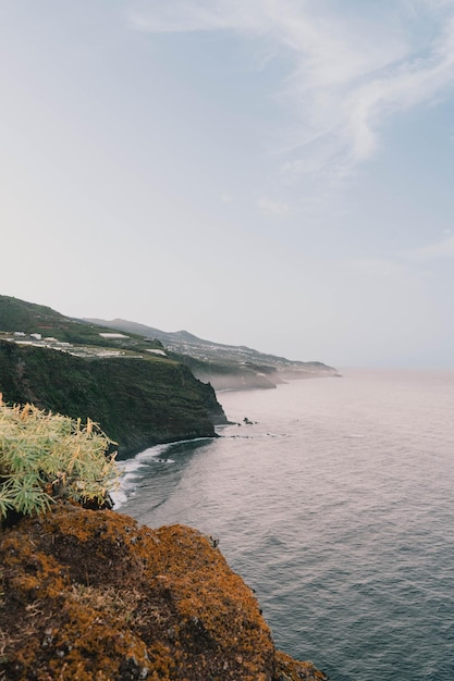 Amazing landscape in the Canary Islands on the island of La Palma in a coastal area at sunset