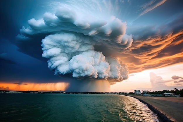 An amazing looking super cell storm cloud forming