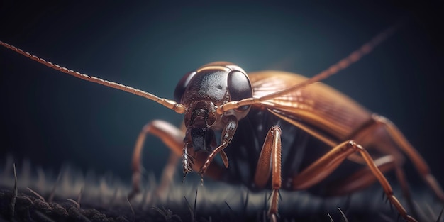 Amazing macro photography of a cockroach close up