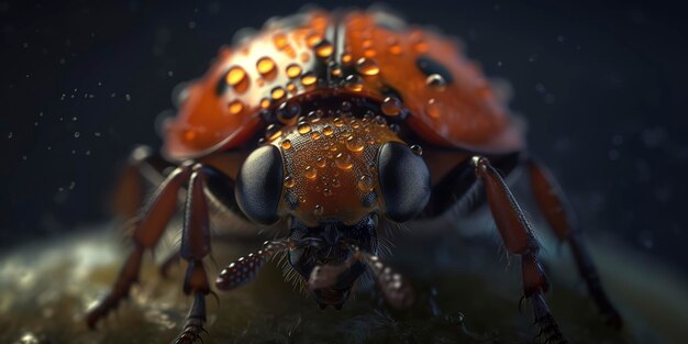 Amazing macro photography of a ladybug close up