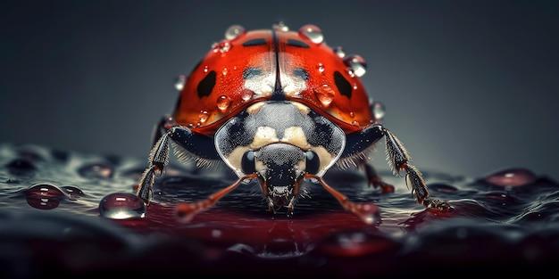 Amazing macro photography of a ladybug close up