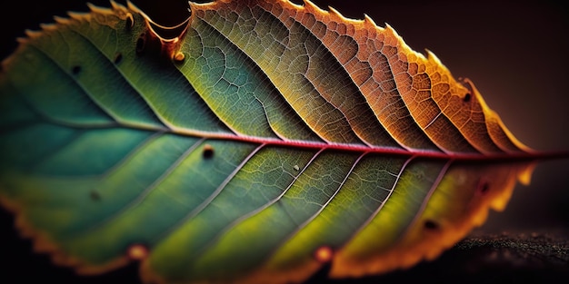 Photo amazing macro photography of leaf textures
