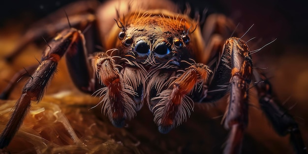 Amazing macro photography of a spider close up