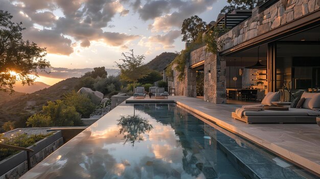 Amazing modern house with huge infinity pool and stunning mountain views