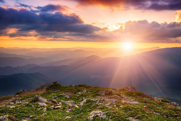 Amazing mountain sunrise