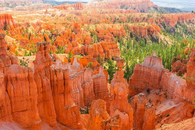 Amazing nature with beautiful hoodoos pinnacles and spires rock formations including famous Thor's Hammer in Utah United States