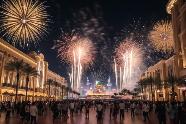 Amazing New Year fireworks display in Dubai UAE