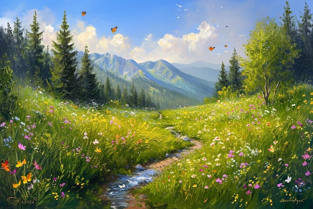 Amazing Oil Painting of a Beautiful Small Summer