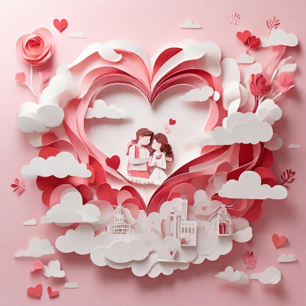 amazing paper art about Love Story