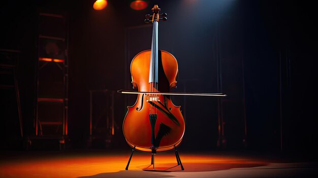 Foto incredibile foto del violoncello altamente dettagliata cinematografica