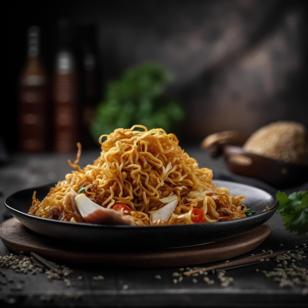 An amazing photo of delicious mie goreng food generative ai
