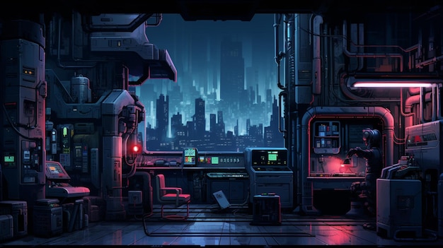 Amazing Pixel Art Adventure Een verborgen ondergrondse cyberpunk lab