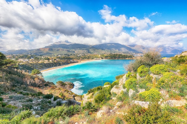 Amazing seascape of Guidaloca Beach near Castellammare del Golfo