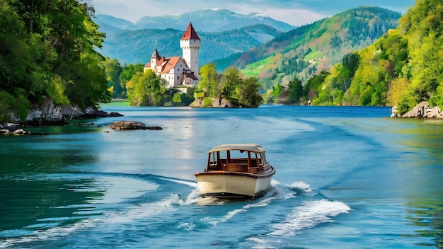 Amazing shot of the ferchensee lake in bavaria germany