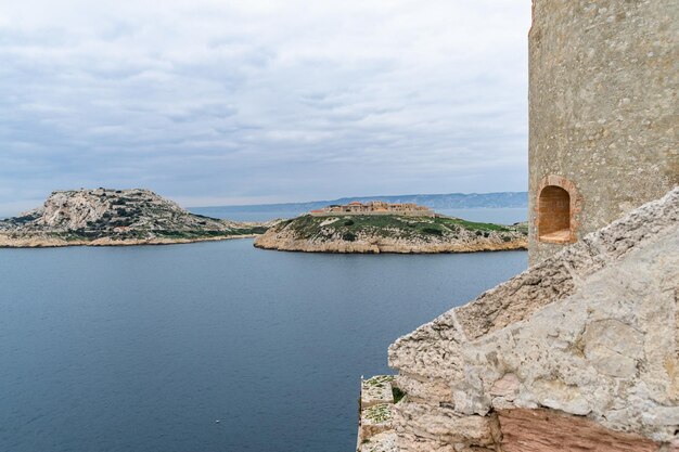 Amazing shot of the Frioul islands seen from chateau d'If in Marseille