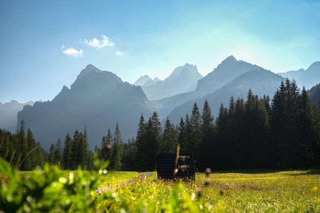 Amazing Slovakia mountains landscape. Bielovodska valley in the High tatras.