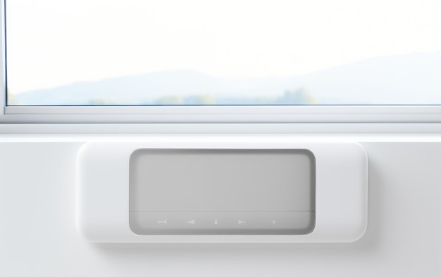 Foto incredibile sensore di finestra intelligente isolato su uno sfondo bianco