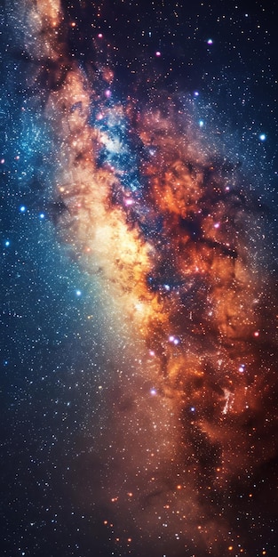 Photo amazing space background with colorful nebula and stars