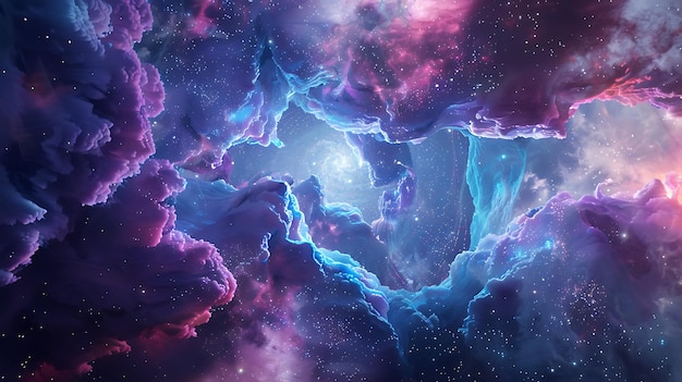 Amazing space nebula with bright starsInterstellar gas clouds