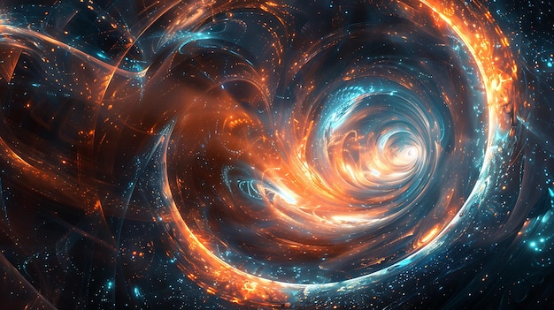 Amazing space tunnel Glowing spiral in cosmos Vortex of light