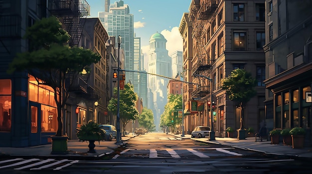 Amazing Street in New York City New York City achtergrond