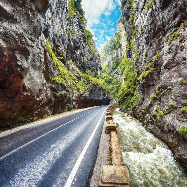 Amazing summer view of Bicaz CanyonCheile Bicazului