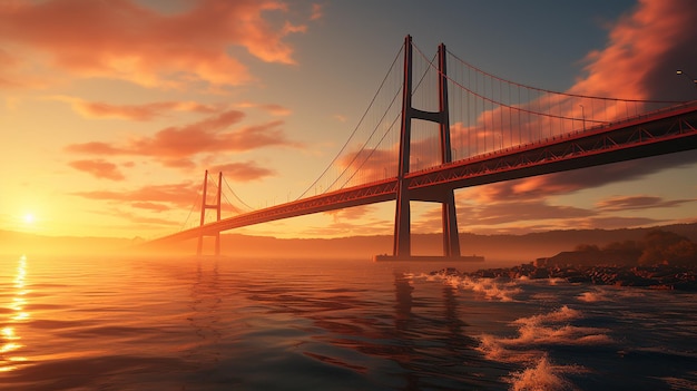 Amazing Sunrise In Lisbon Watching The Vasco Da Gama Bridge Start To Light Up