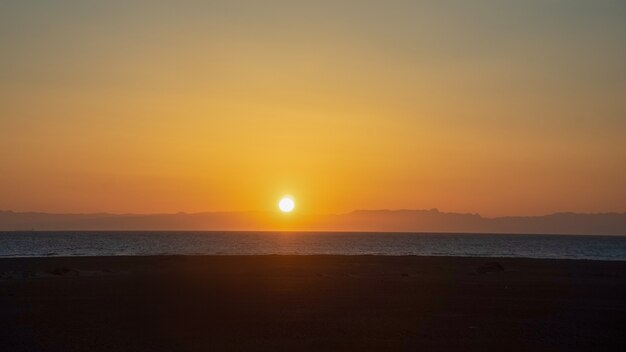 Amazing Sunrise at Sinai Mountain. Beautiful dawn in Egypt. Beautiful view from Africa continent.