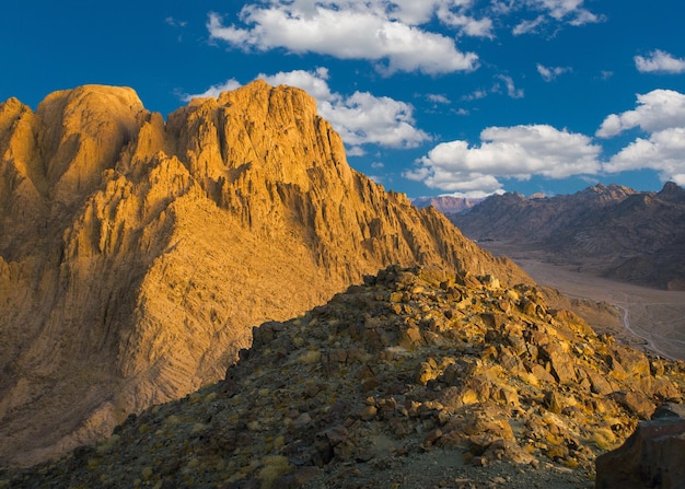 Amazing Sunrise at Sinai Mountain Beautiful dawn in Egypt Beautiful view from the mountain