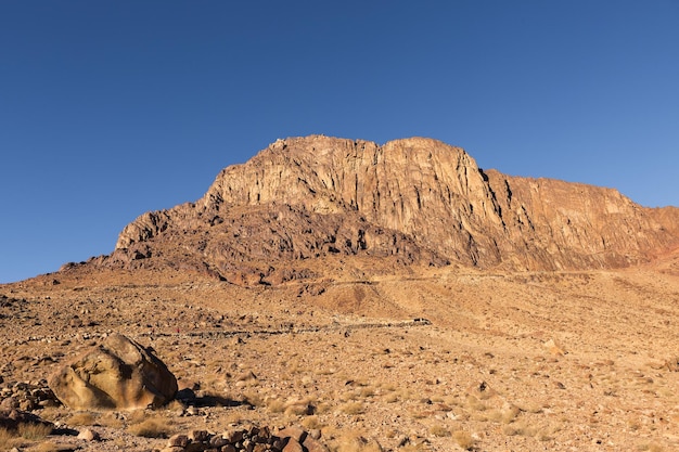 Amazing Sunrise at Sinai Mountain Beautiful dawn in Egypt Beautiful view from the mountain