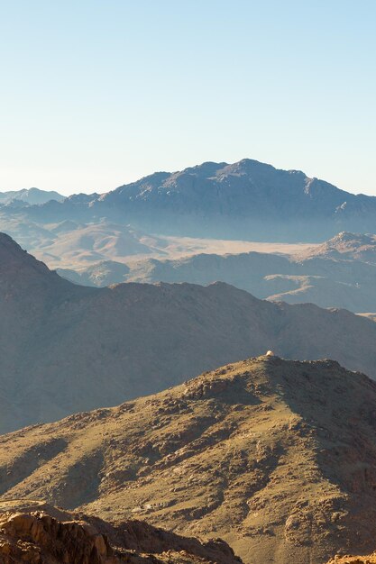 Amazing Sunrise at Sinai Mountain Beautiful dawn in Egypt Beautiful view from the mountain