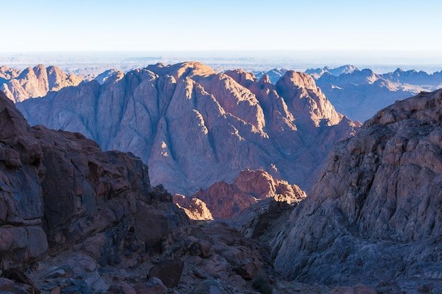 Amazing Sunrise at Sinai Mountain Beautiful dawn in Egypt Beautiful view from the mountain