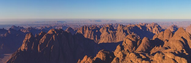 Amazing Sunrise at Sinai Mountain, Beautiful dawn in Egypt, Beautiful view from the mountain