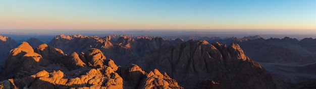 Amazing Sunrise at Sinai Mountain, Beautiful dawn in Egypt, Beautiful view from the mountain