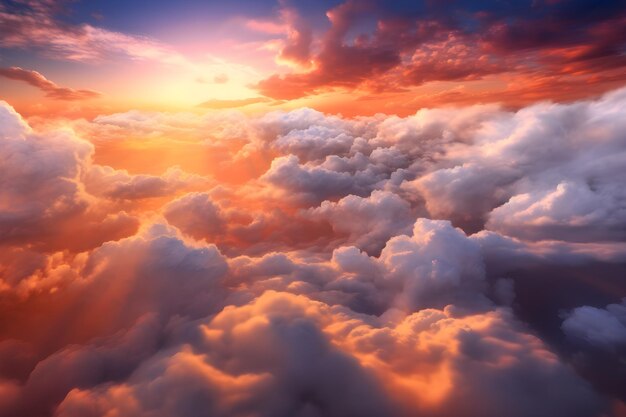 Amazing sunrise or sunset sky with colorful clouds