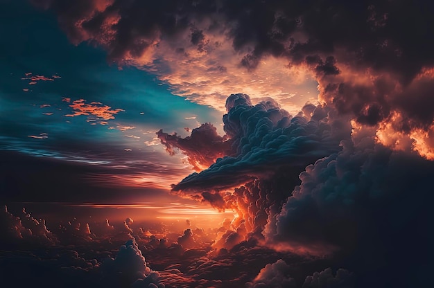 Amazing sunset sky photography