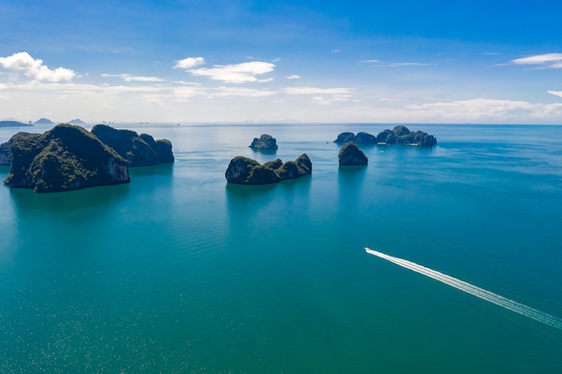 Vista aerea di stupefacente alta tailandia della tailandia di kra bi di bella vista sul mare della tailandia