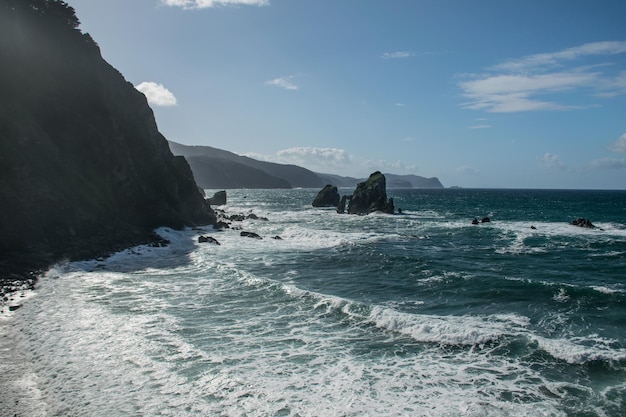 Amazing view of the Atlantic coast near the island of Gaztelugatxe Basque country Northern spain