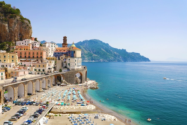 Amazing view of Atrani village, Amalfi Coast, Italy