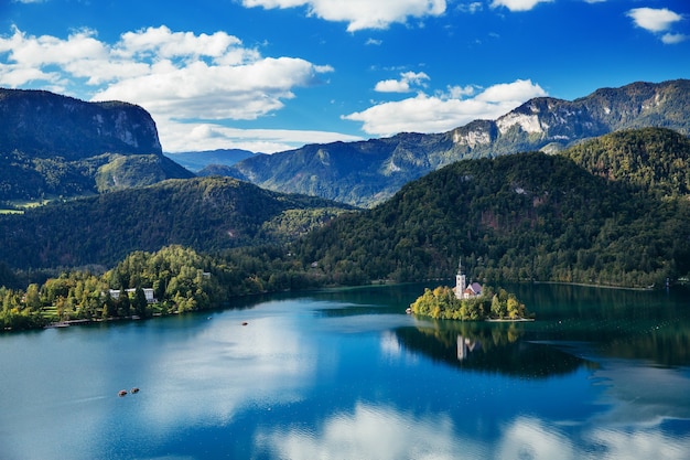 Amazing View On Bled Lake Autumn in Slovenia