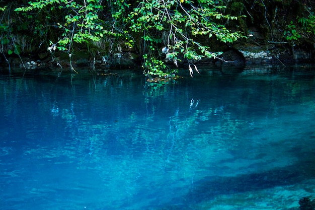 Amazing view of blue mountain lake