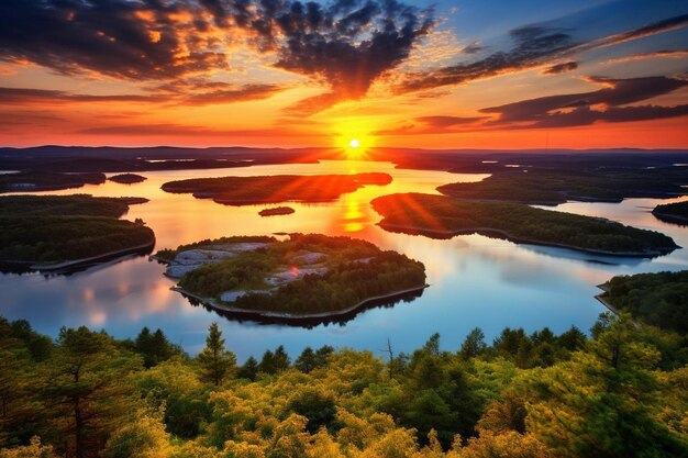 Amazing view of the island during sunrise