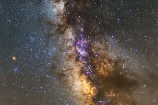 Foto una vista straordinaria della via lattea e della grande nube di magellano