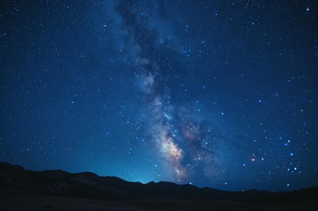 Amazing view of the night sky full of stars and a bright milky way