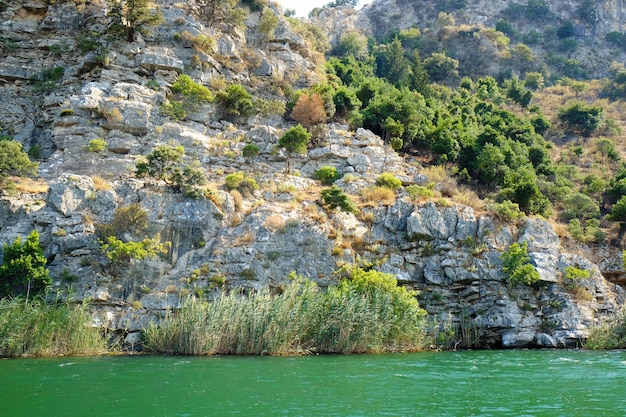 Amazing view of river and rocks on sunny summer day