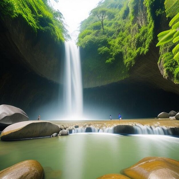 Photo amazing view of tiu kelep waterfall