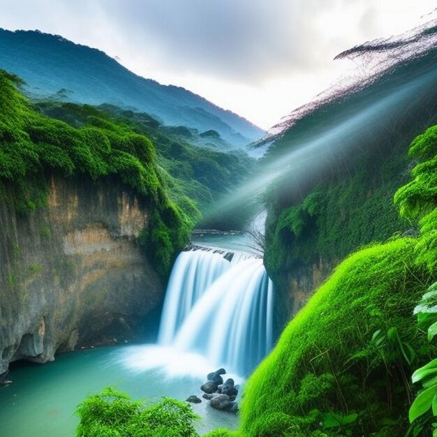 Photo amazing view of tiu kelep waterfall